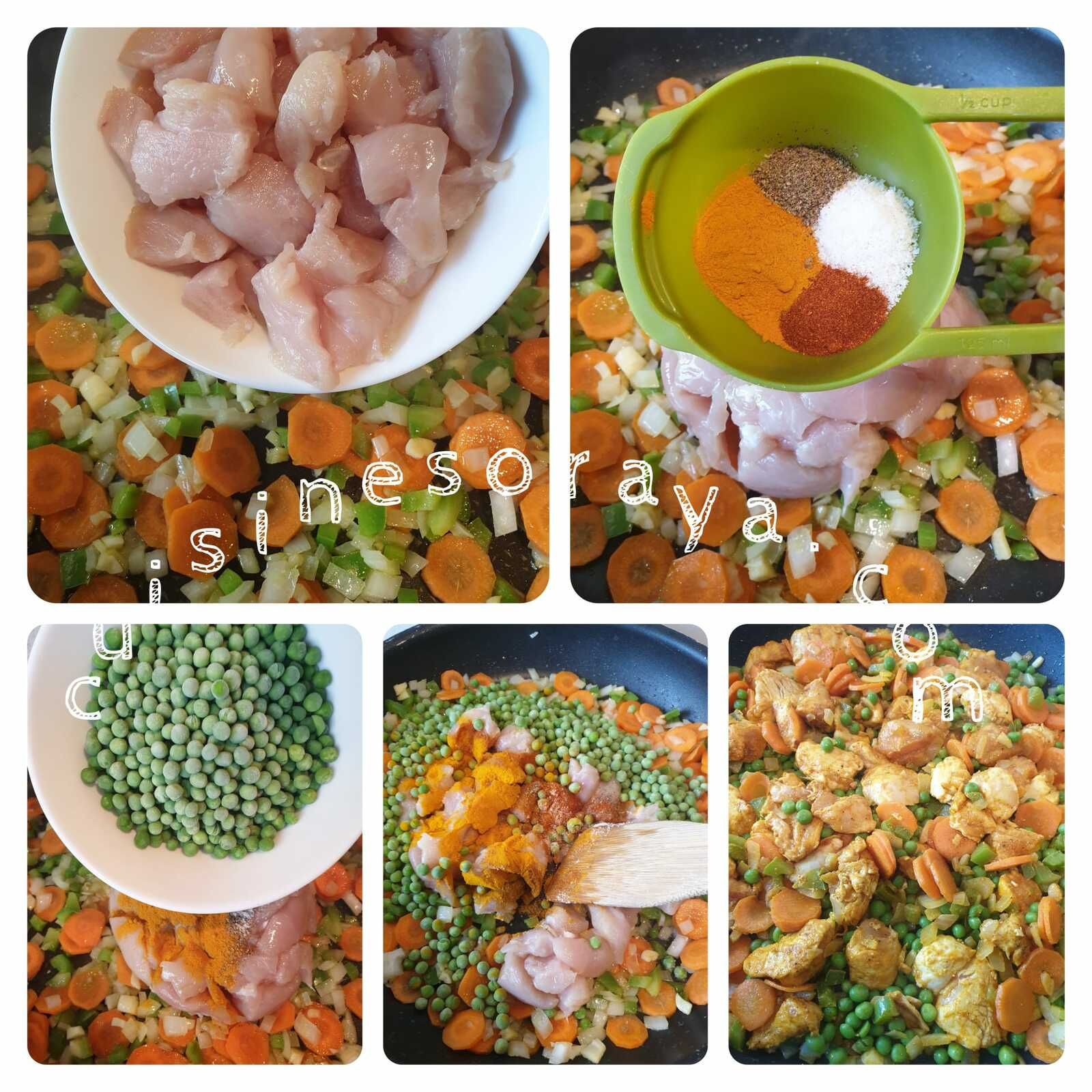 Pâtes aux légumes et poulet