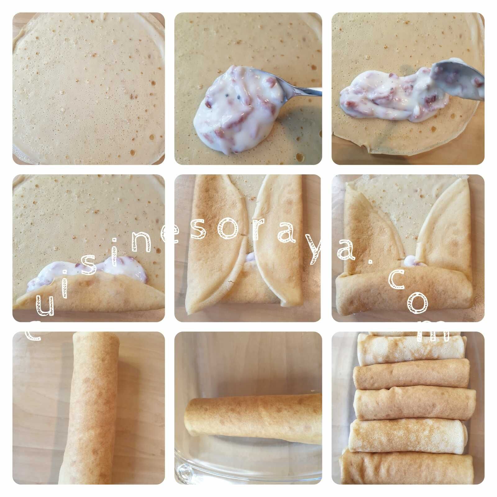 Crêpes au jambon à la sauce Mornay (diététique) - Sans résidu