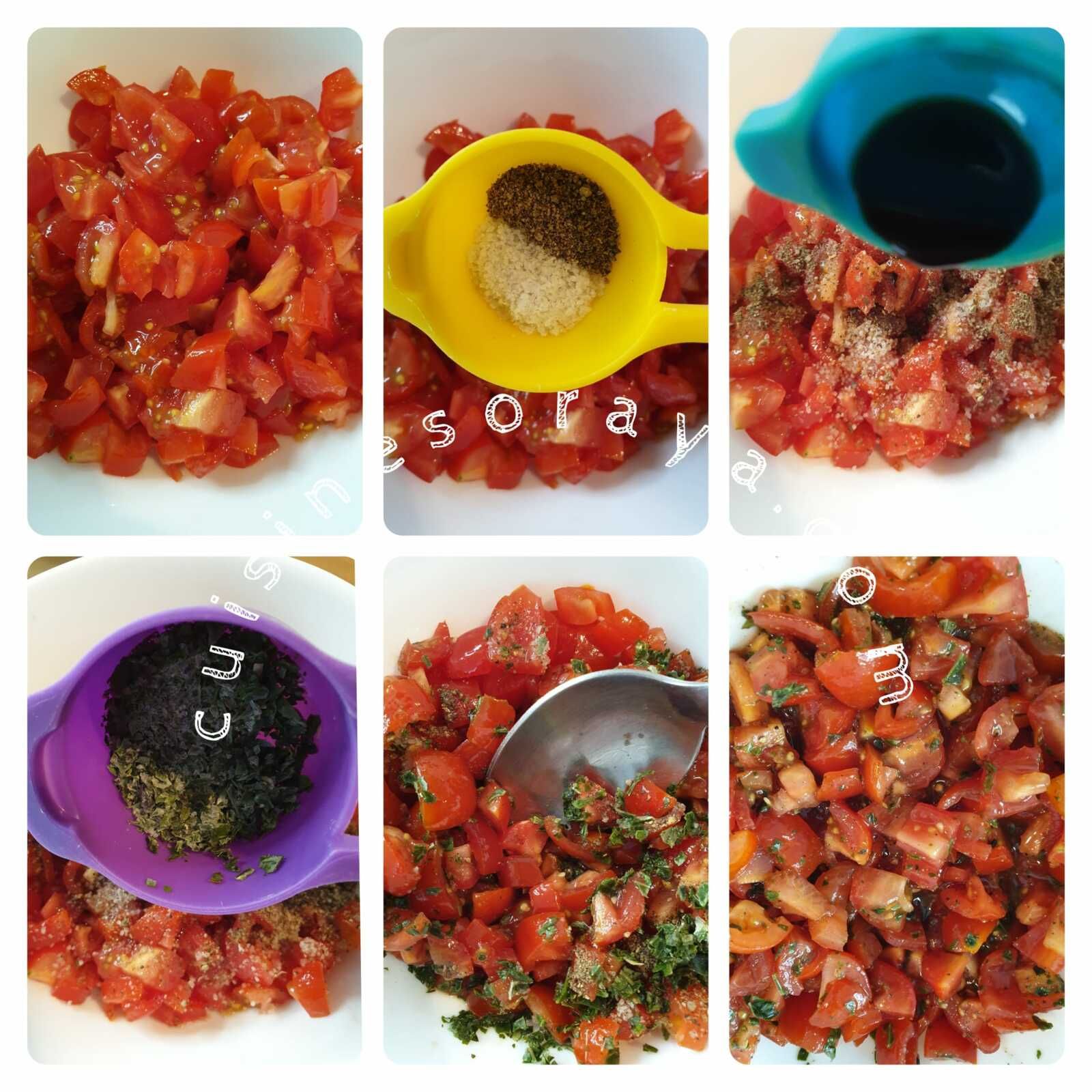 Crumble salé aux tomates et burrata