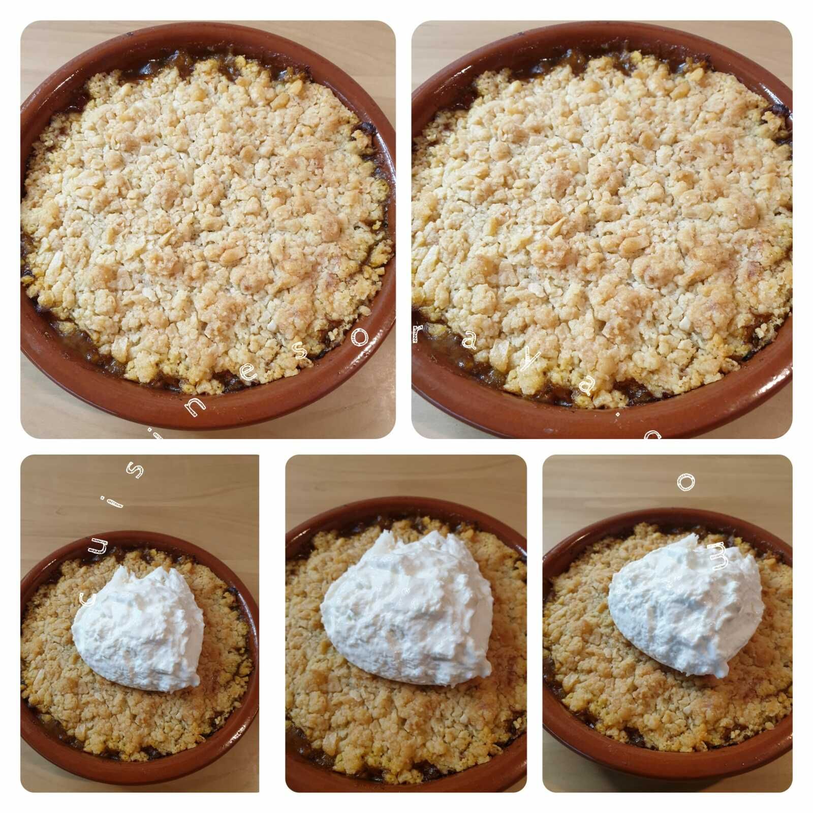 Crumble salé aux tomates et burrata