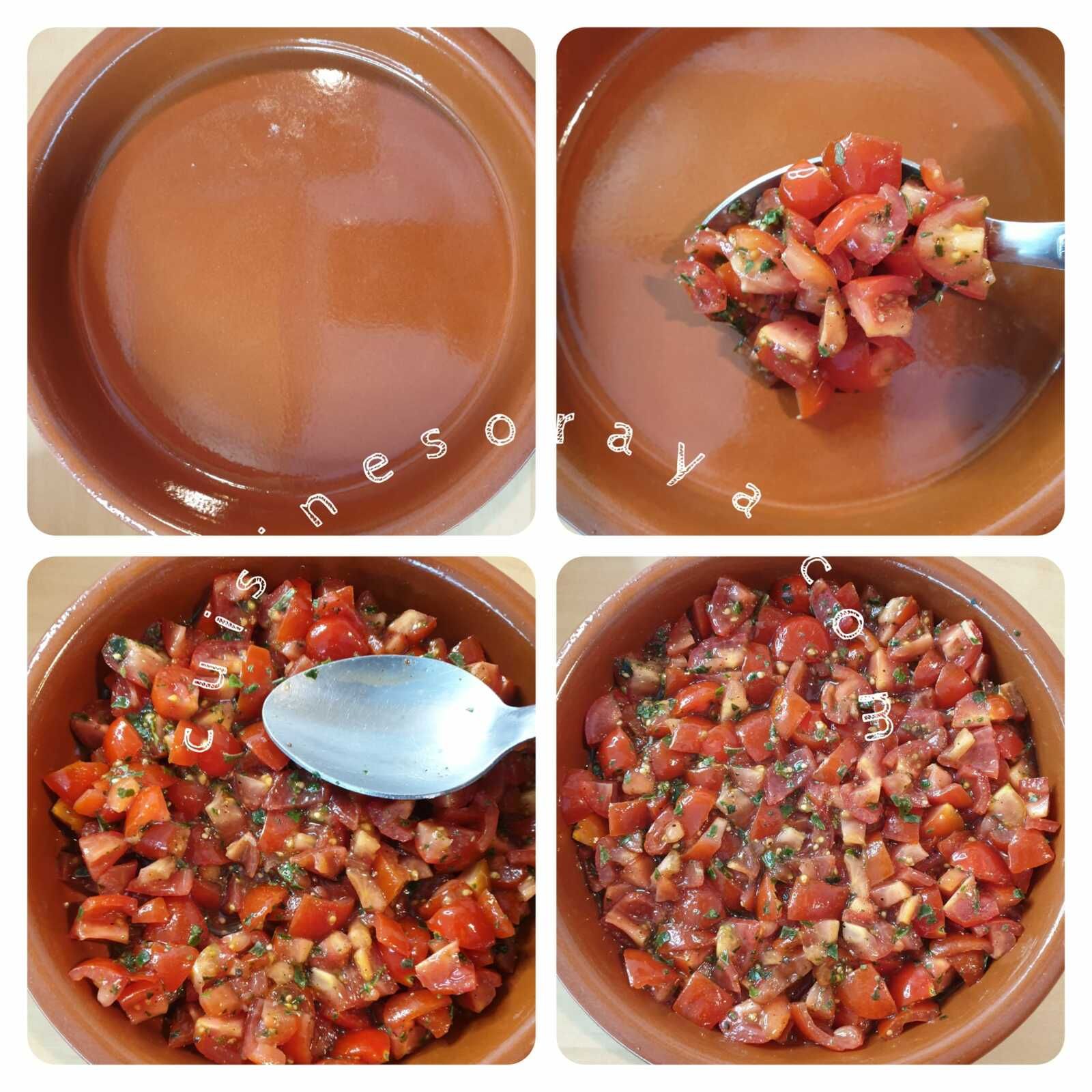 Crumble salé aux tomates et burrata