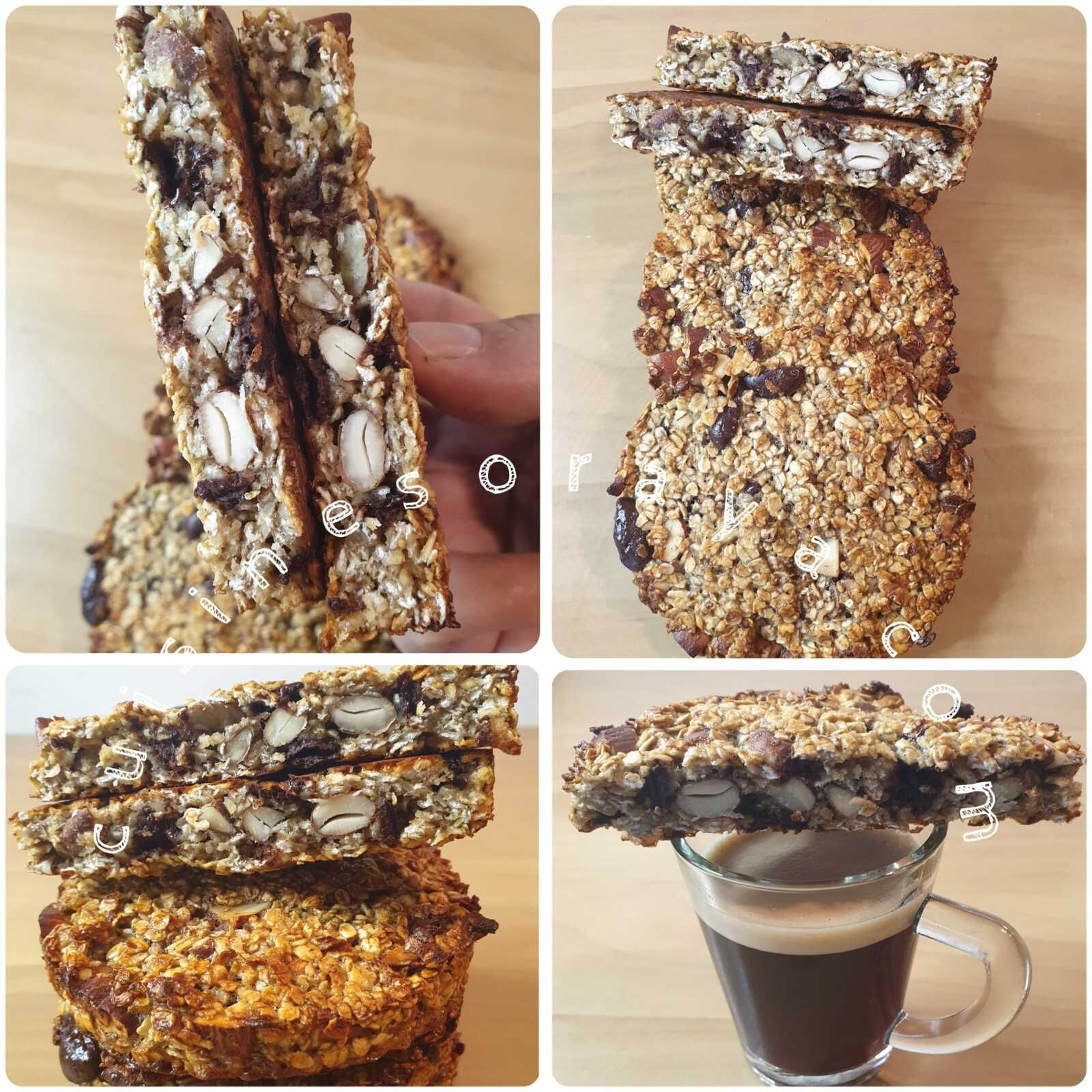 Palet aux flocons d'avoine amandes et chocolat