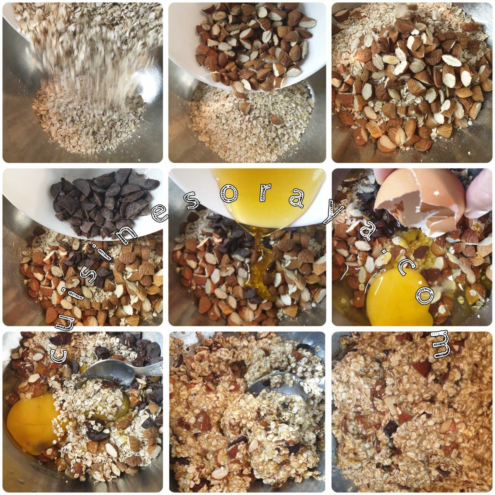 Palet aux flocons d'avoine amandes et chocolat
