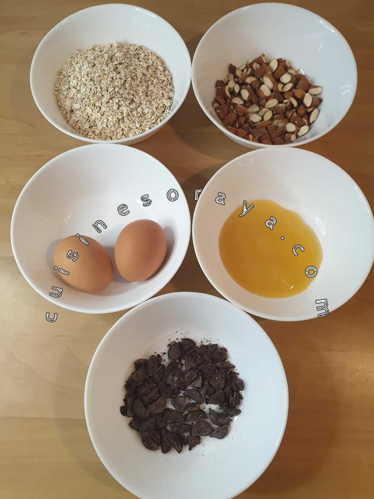 Palet aux flocons d'avoine amandes et chocolat