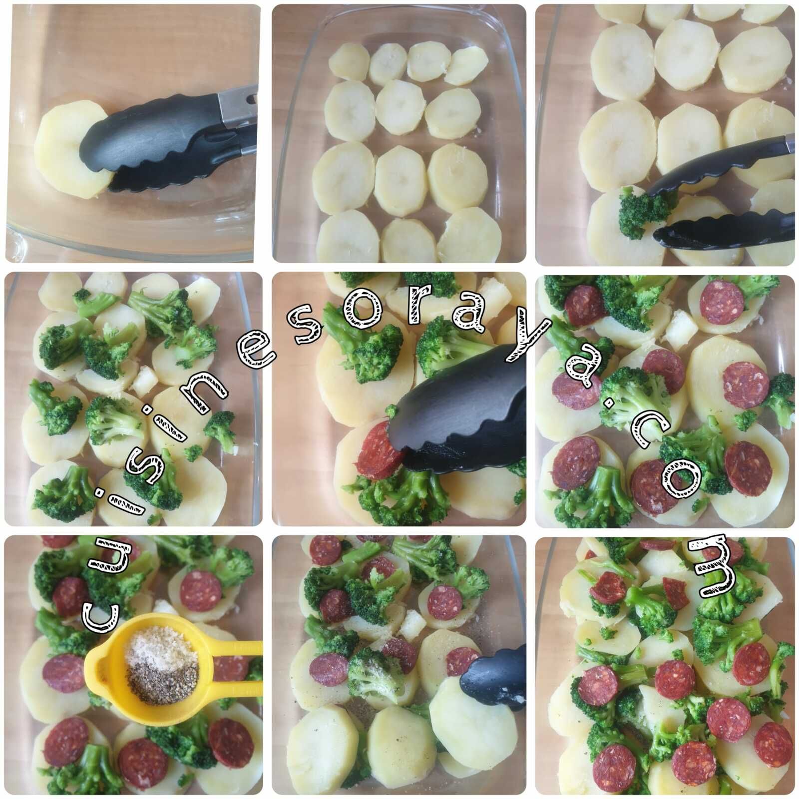 Gratin pomme de terre au chorizo et brocoli