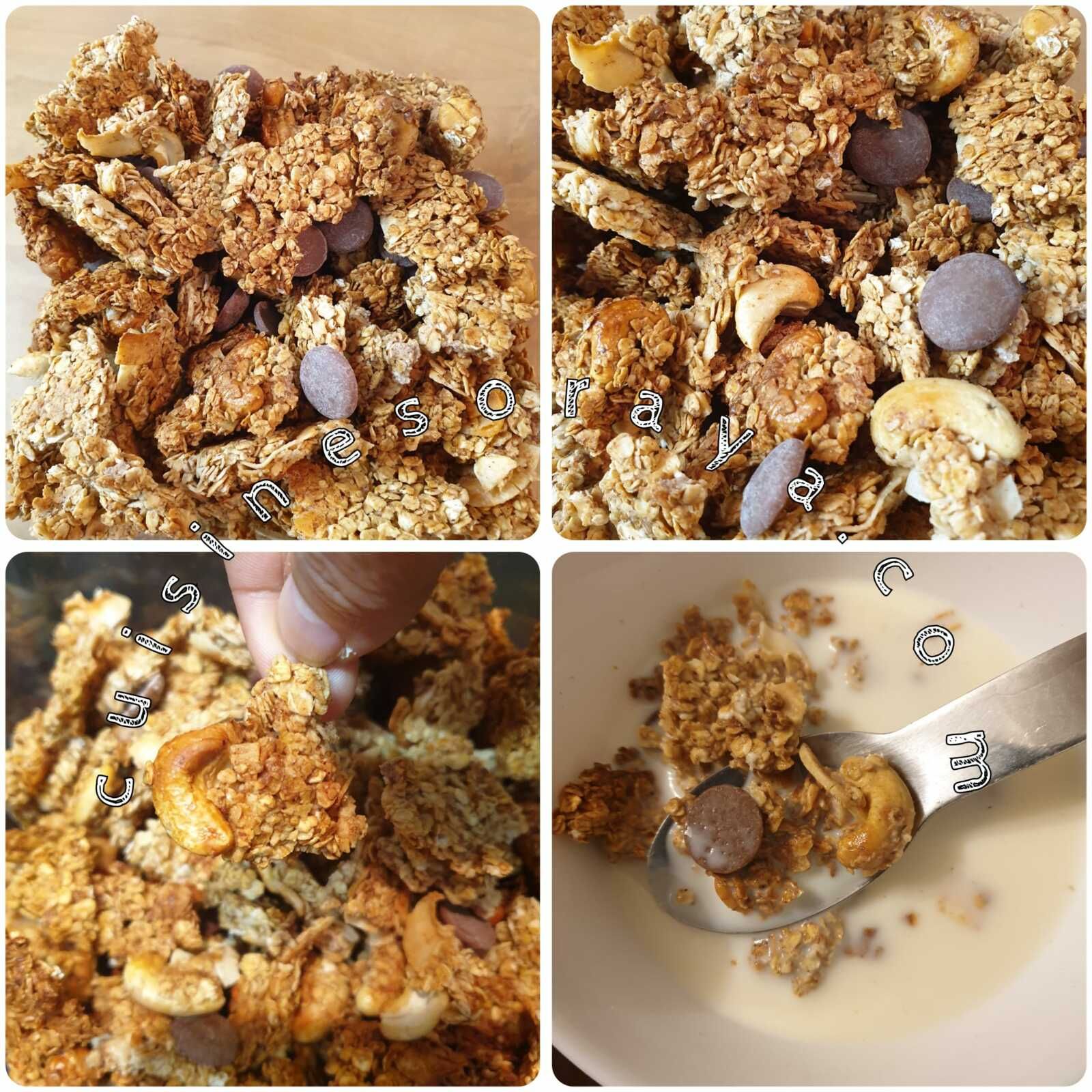 Muesli aux noix de cajou, coco et chocolat