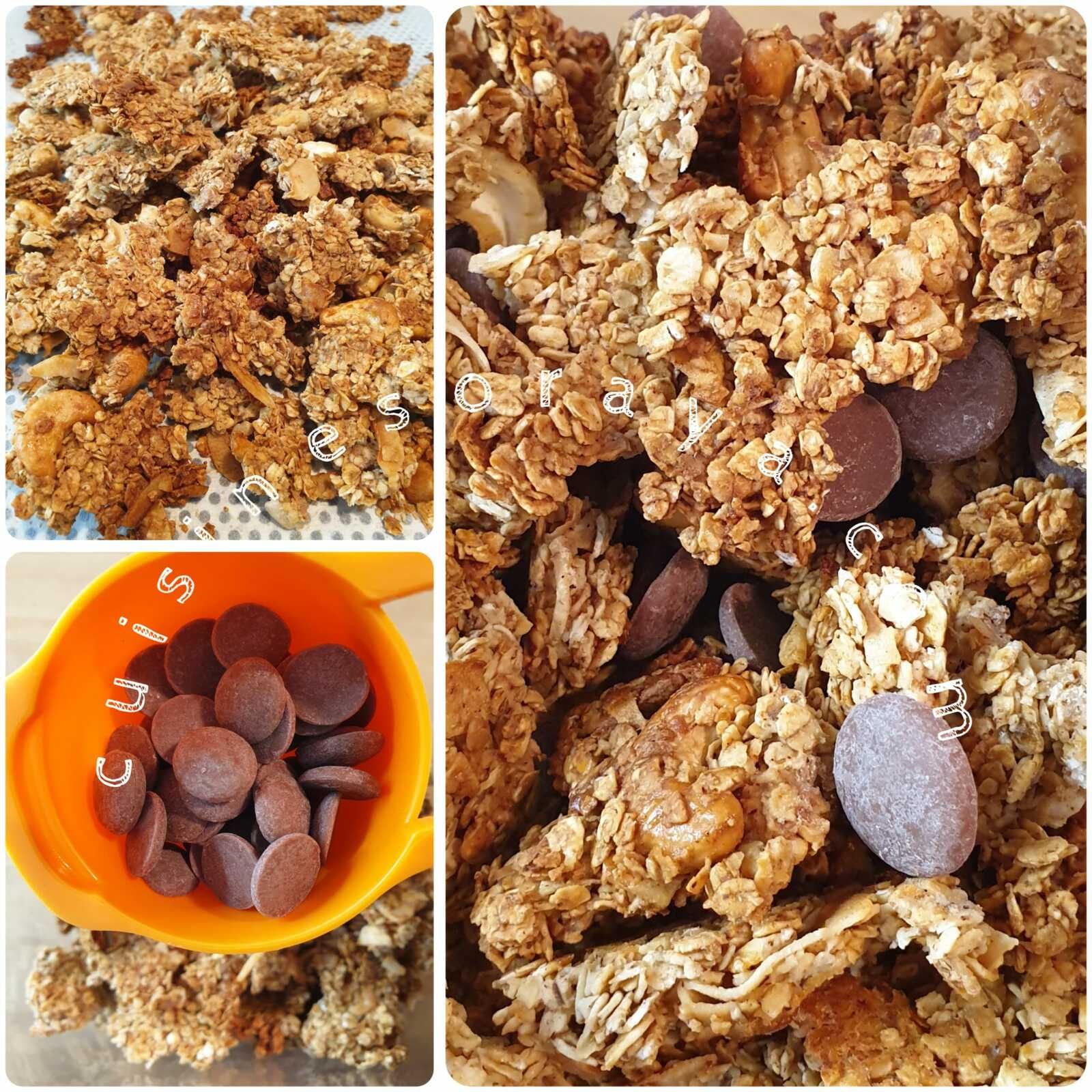 Muesli aux noix de cajou, coco et chocolat