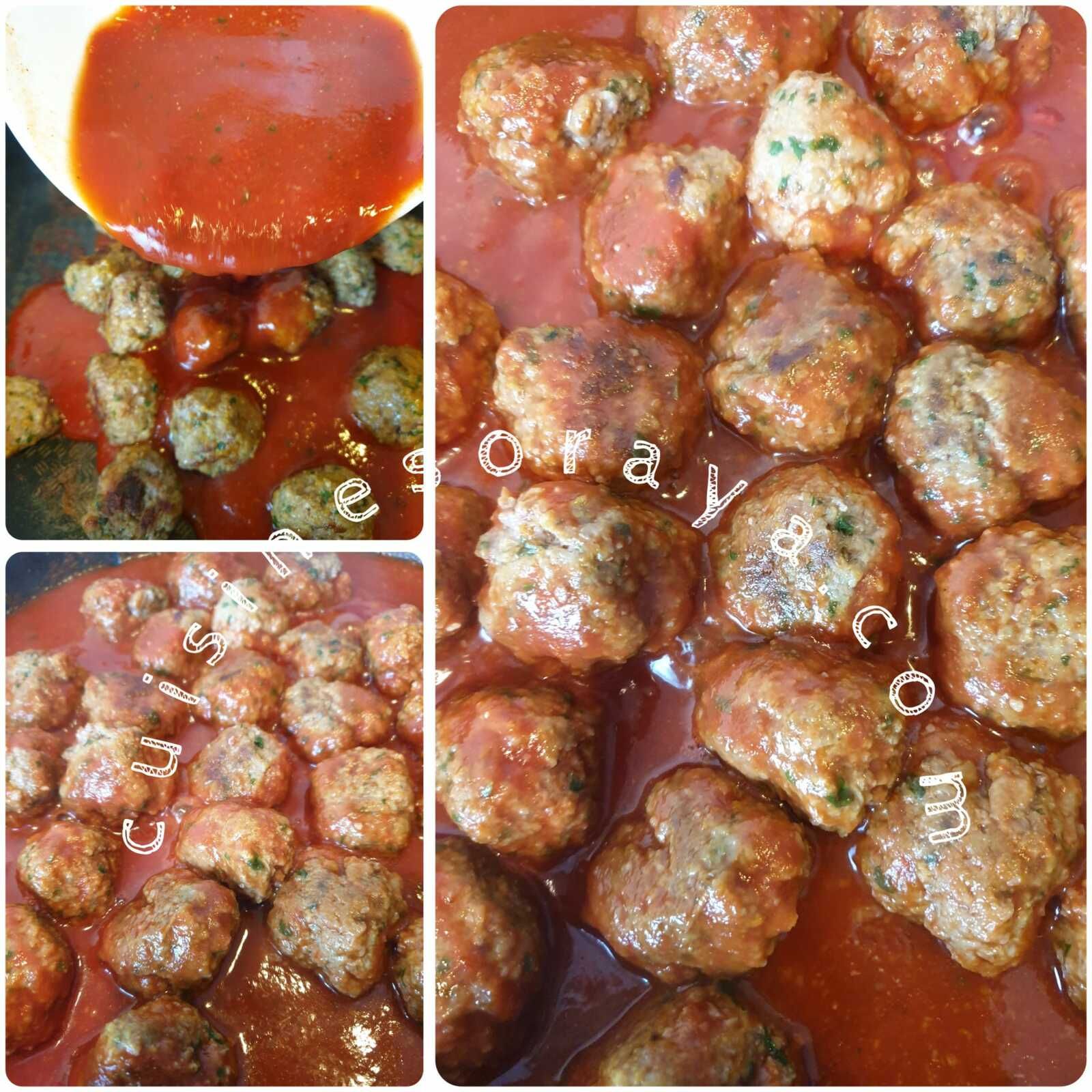 Riz aux légumes et boulettes de kefta sauce tomate
