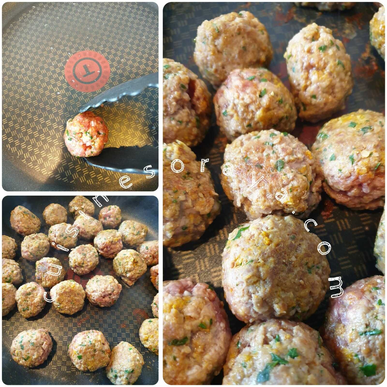 Riz aux légumes et boulettes de kefta sauce tomate