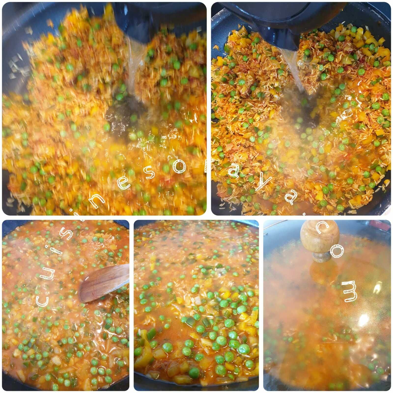 Riz aux légumes et boulettes de kefta sauce tomate
