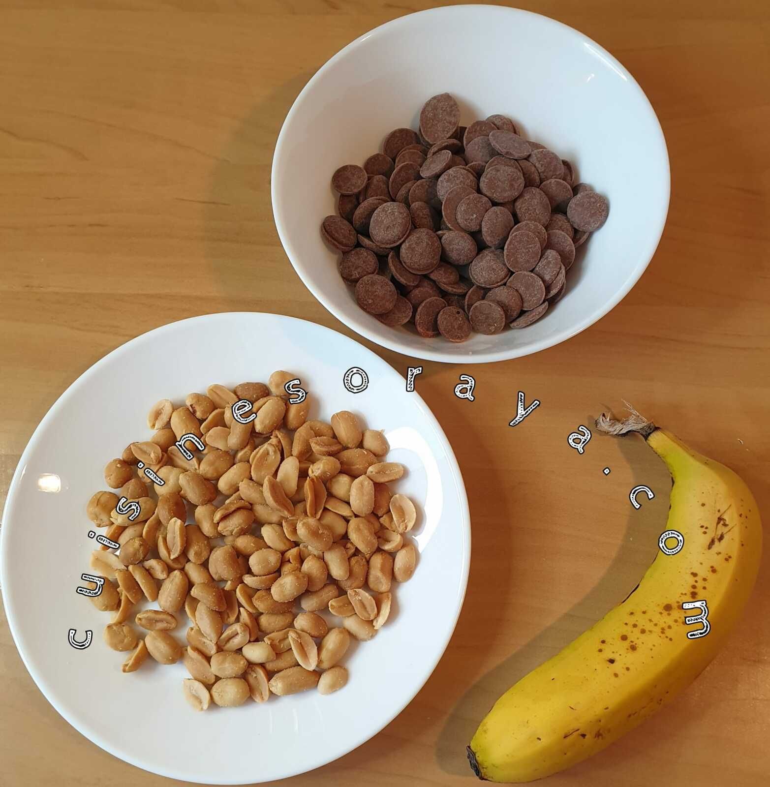 Bouchée choco banane cacahuète
