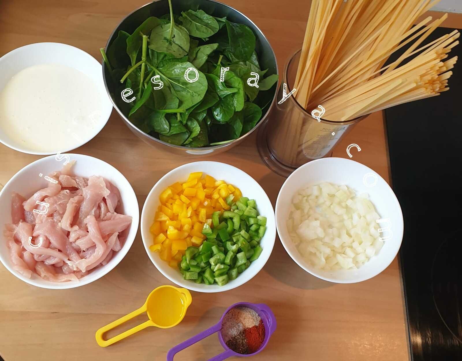 Linguine au poulet façon toscane