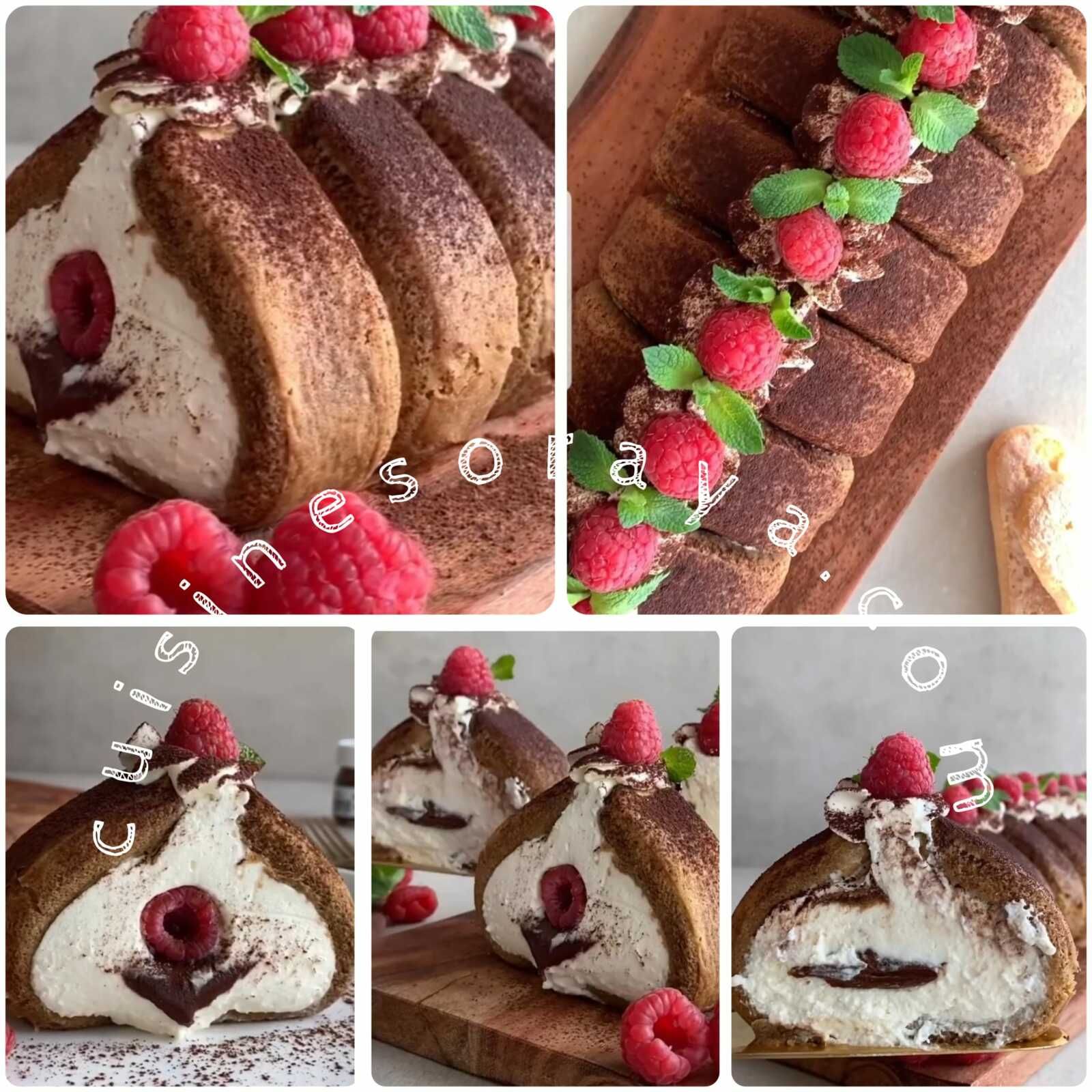 Tiramisu en forme de bûche