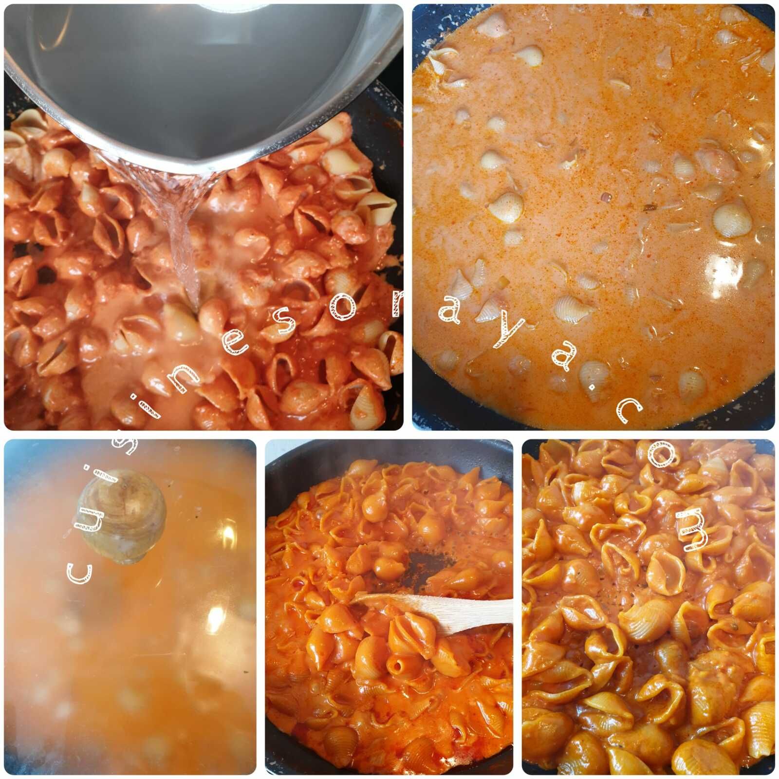 Pâtes à la tomate crémeuse et ses nuggets de poulet épicées