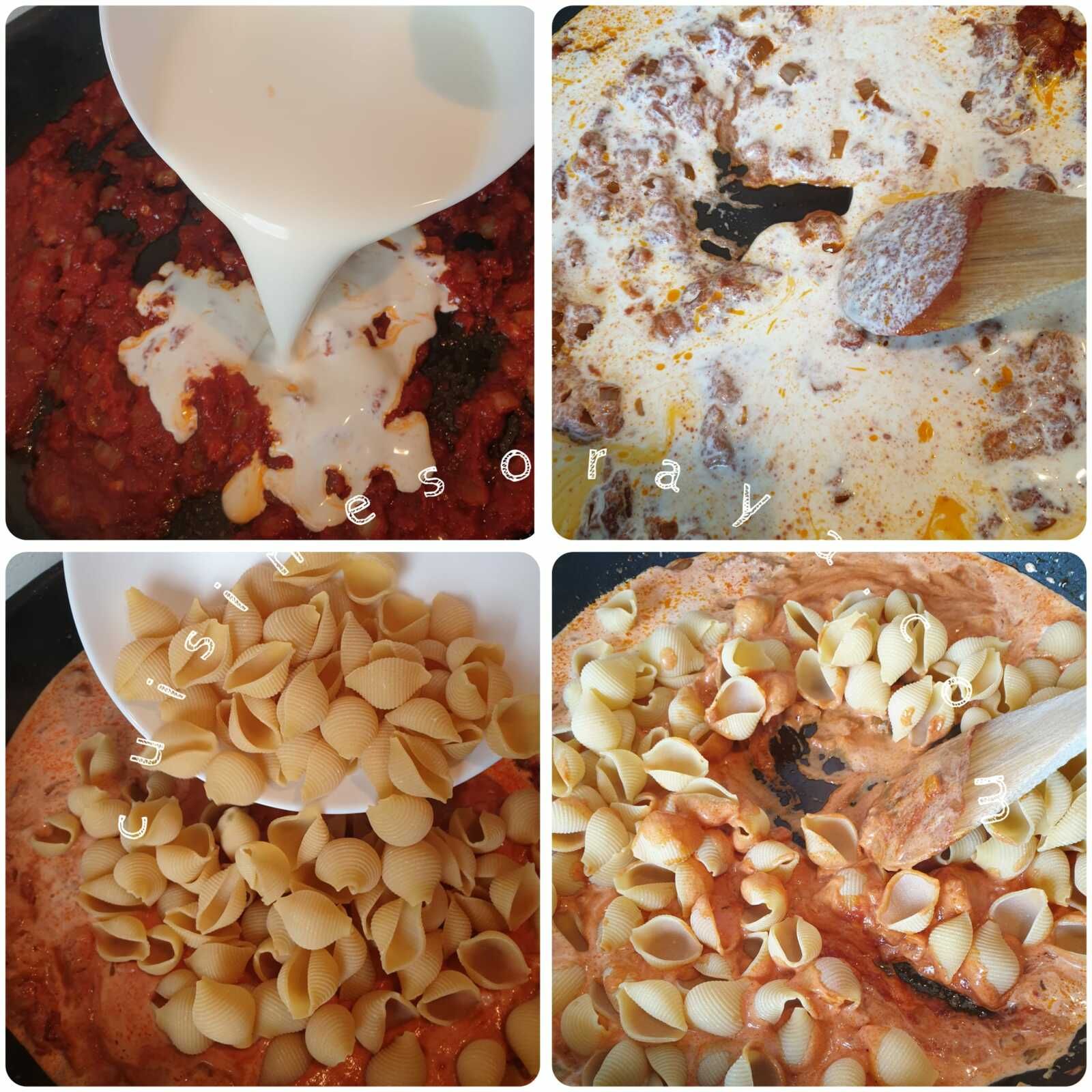 Pâtes à la tomate crémeuse et ses nuggets de poulet épicées
