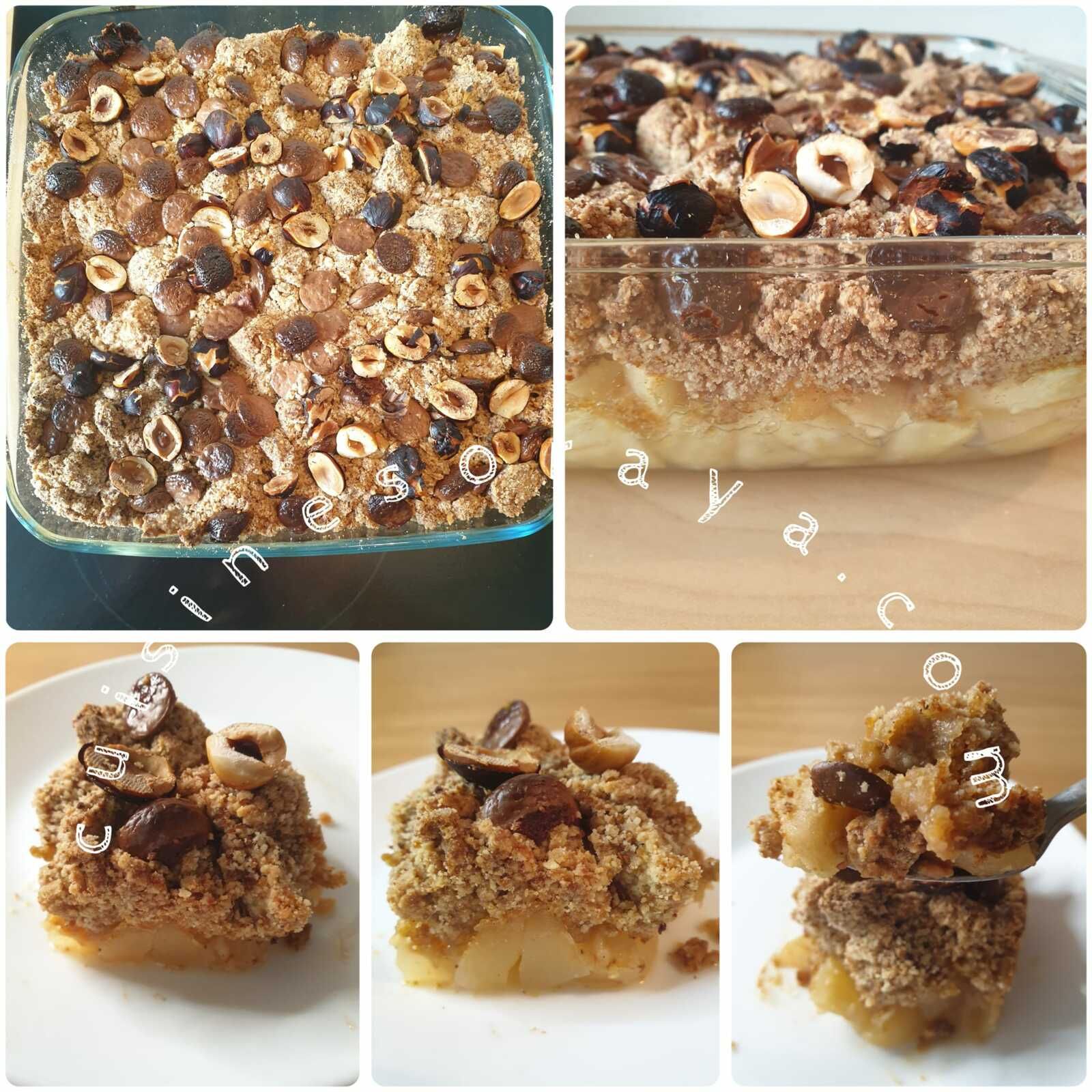 Crumble aux pommes à la noisette et chocolat (à ma façon)