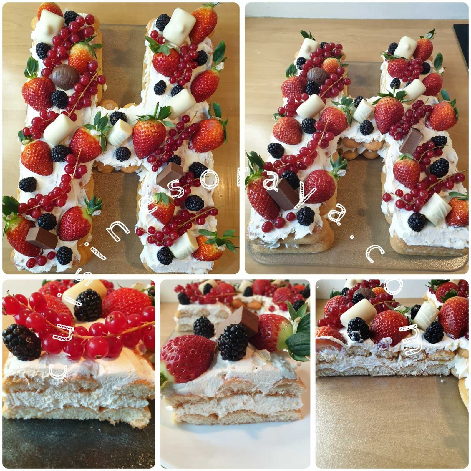 Number ou letter cake express avec des biscuits à la cuillère