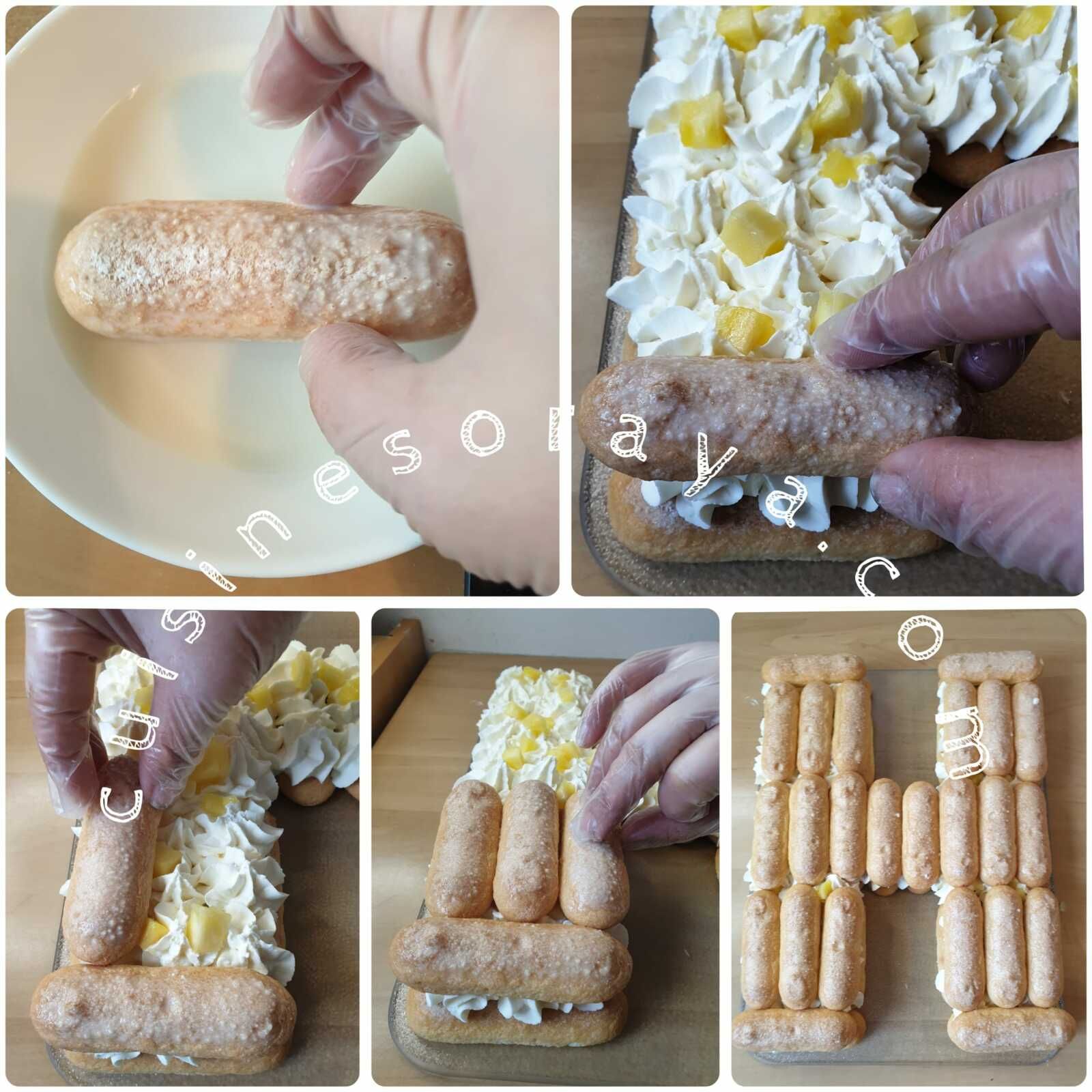 Number ou letter cake express avec des biscuits à la cuillère