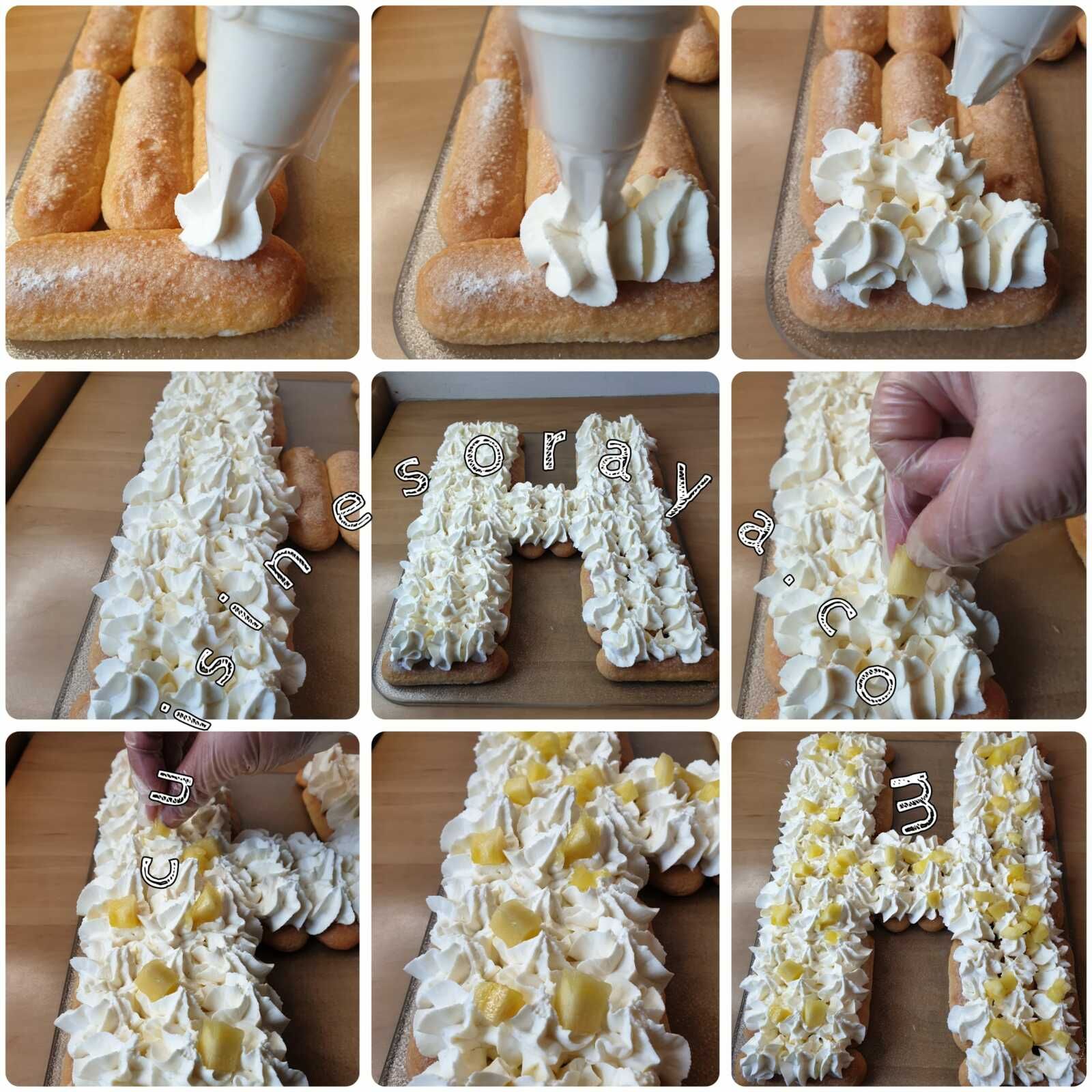 Number ou letter cake express avec des biscuits à la cuillère