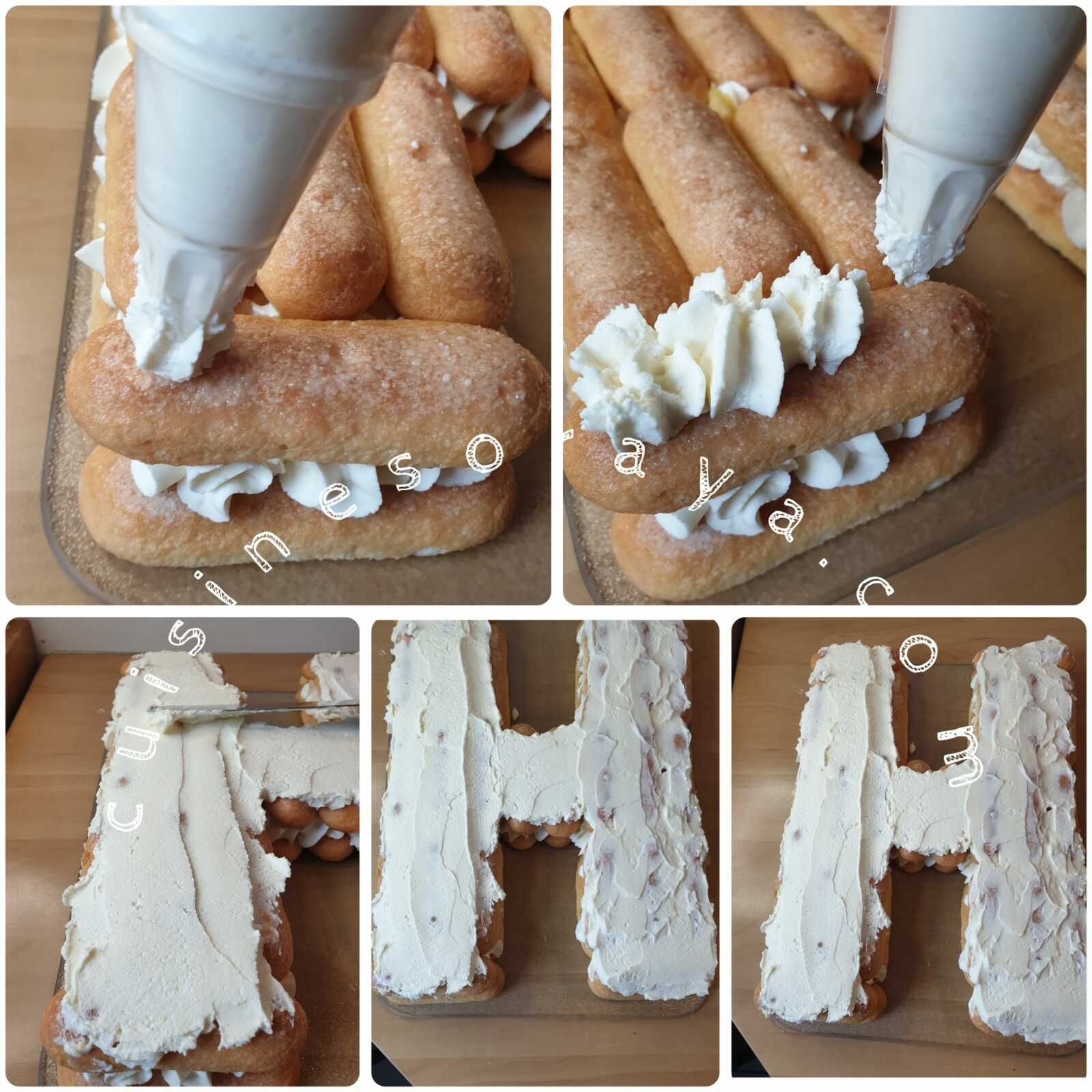 Number ou letter cake express avec des biscuits à la cuillère
