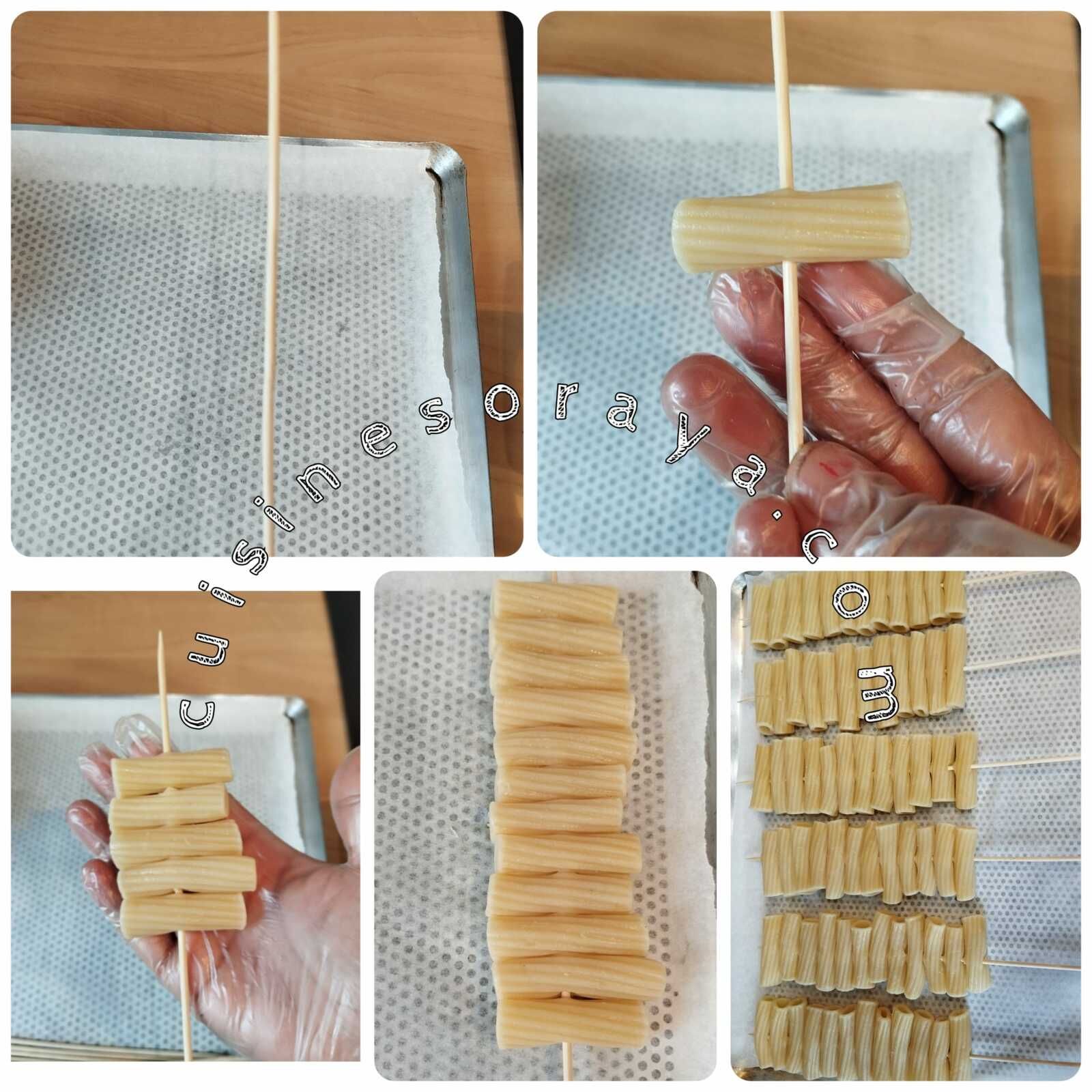 Brochettes de pâtes penne façon pizza