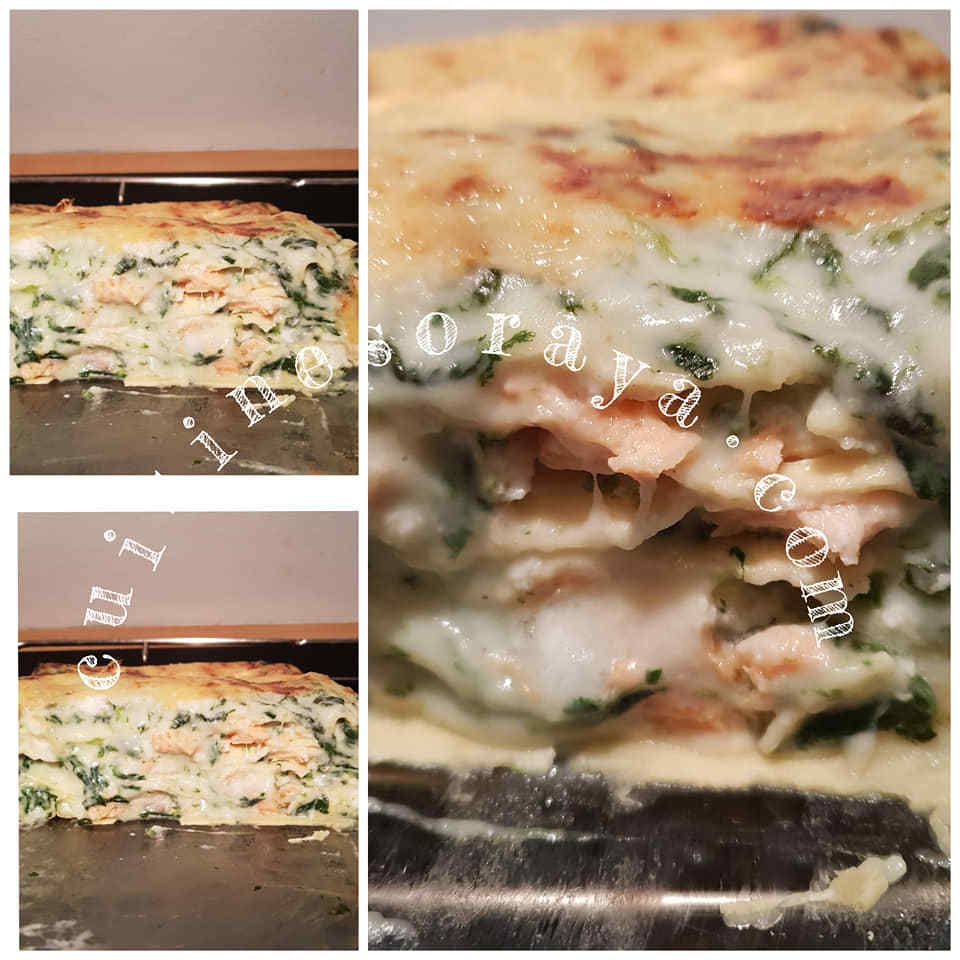 Lasagnes saumon épinards et chèvre