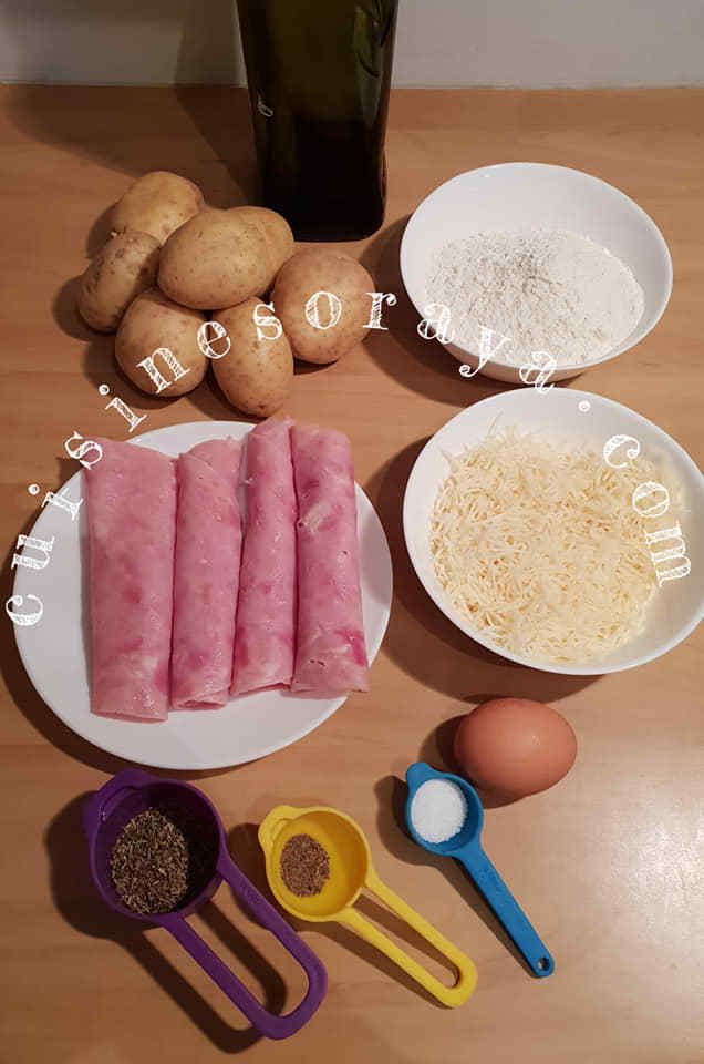 Galette de pomme de terre farcis au jambon de dinde-fromage