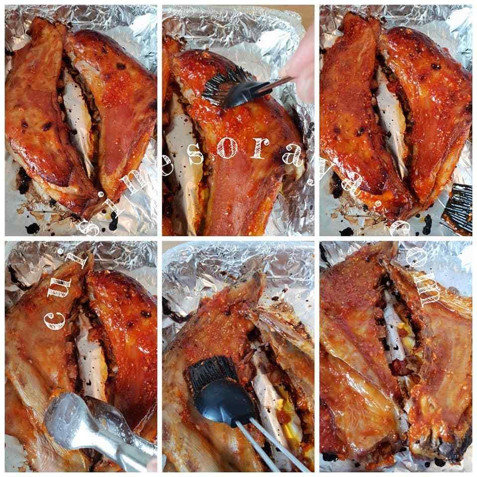 Poitrine d'agneau grillé fondante sauce aigre douce piquante