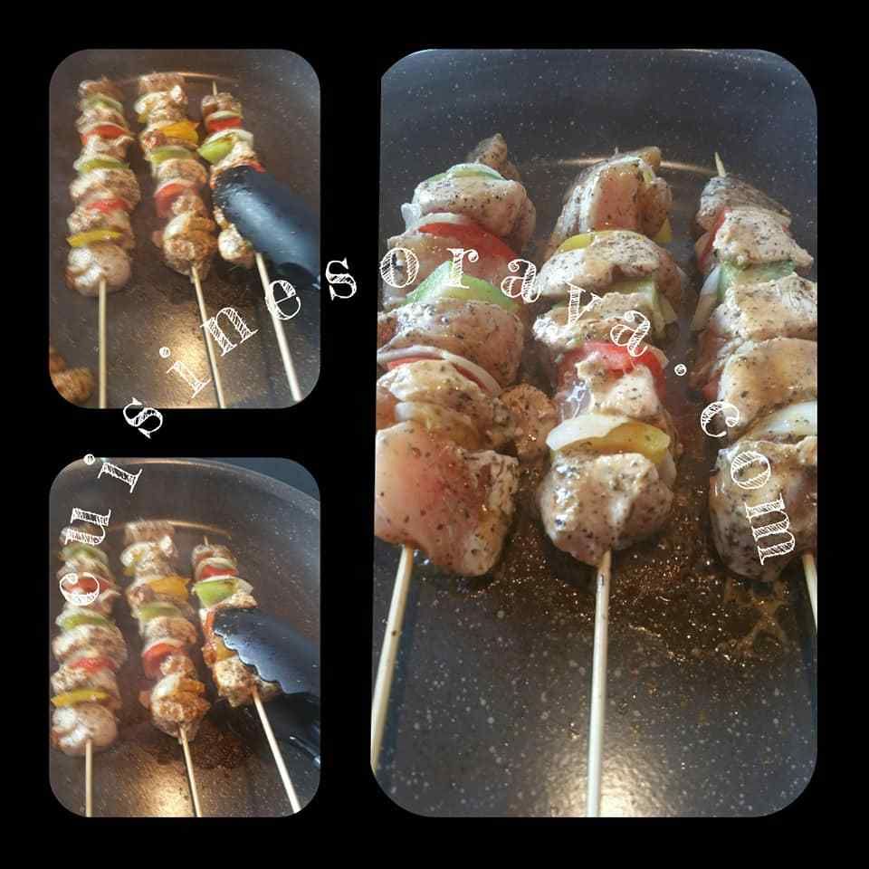 Brochette de poulet marinées