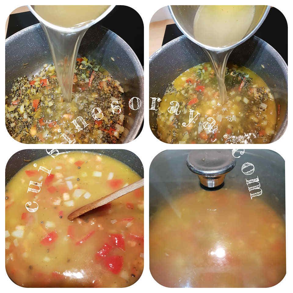 Curry de lentilles vertes aux épinards