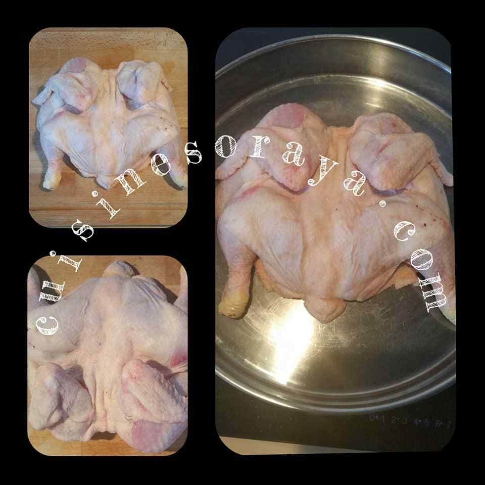 Poulet au four à la citronnelle en crapaudine