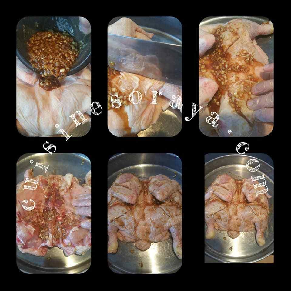 Poulet au four à la citronnelle en crapaudine