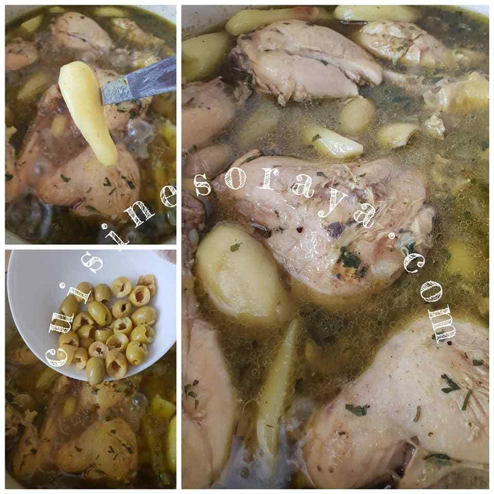 Tajine de poulet aux olives et pommes de terre