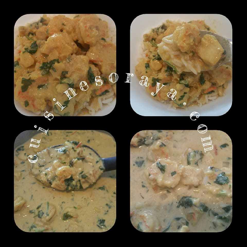 Poisson et crevette au lait de coco