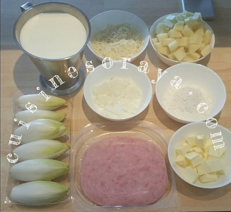 Gratin endives pommes de terre au jambon dinde