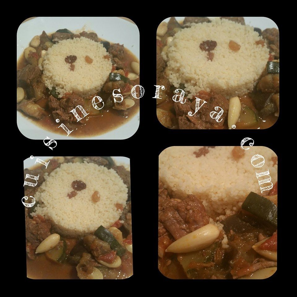 Mijoté boeuf, courgettes, aubergines et aux amandes