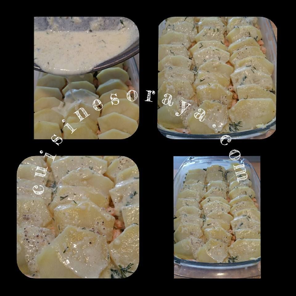 Gratin pommes de terre, saumon, épinards