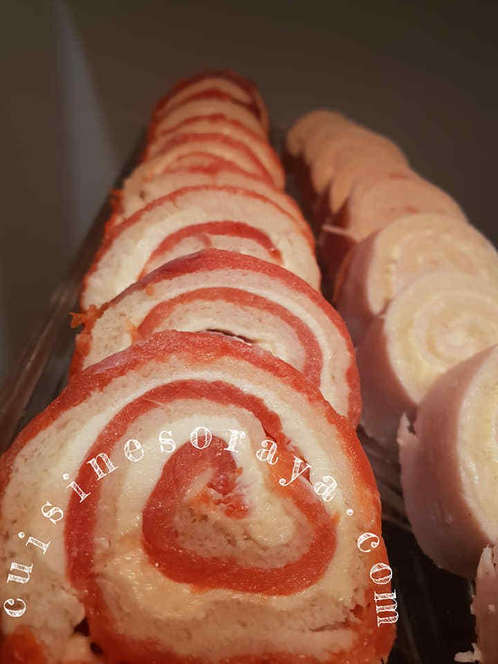 Rouleaux de saumon ou au poulet.