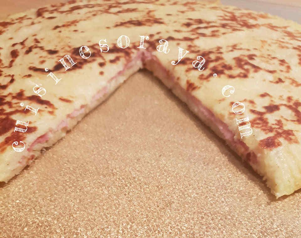 Galette de pomme de terre farcis au jambon de dinde-fromage
