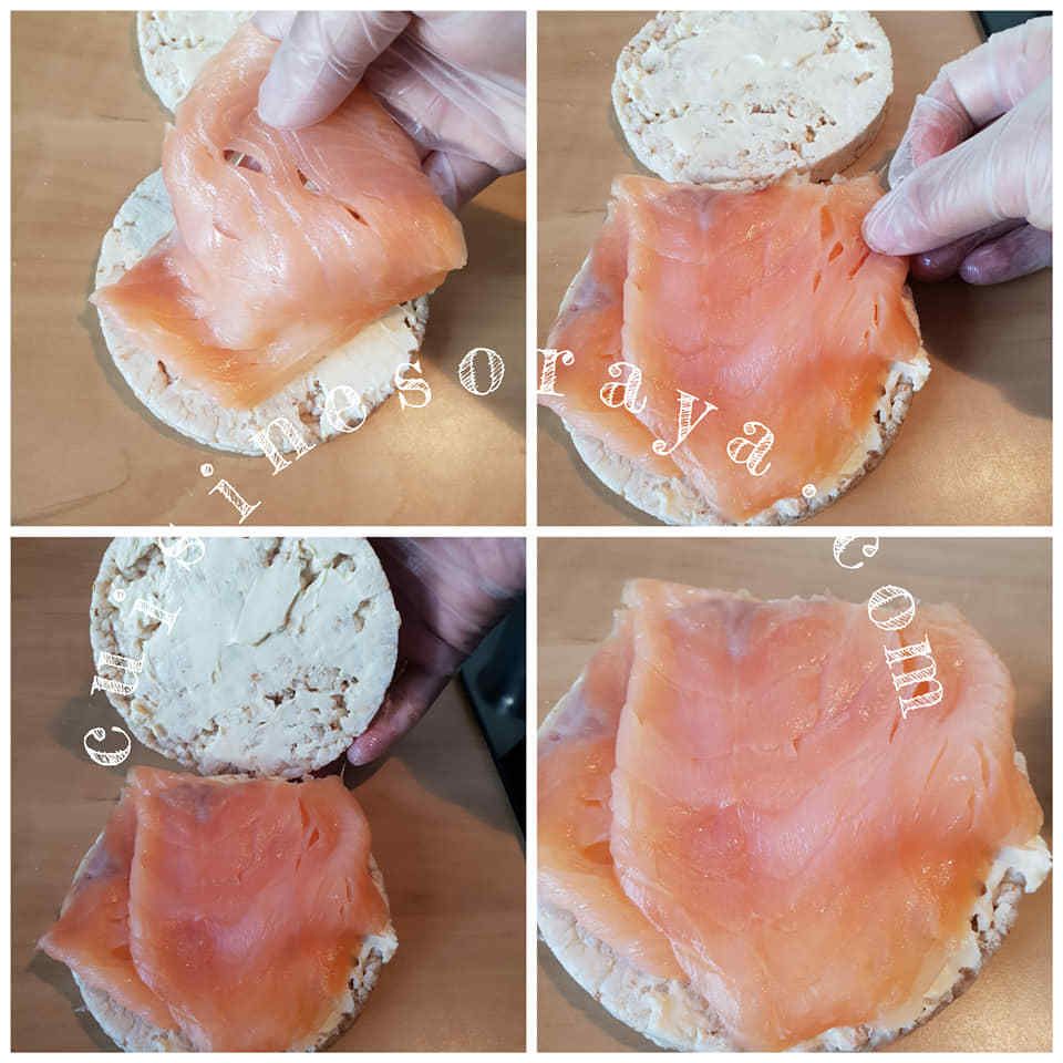 Burger en galette de riz de saumon ou de viande