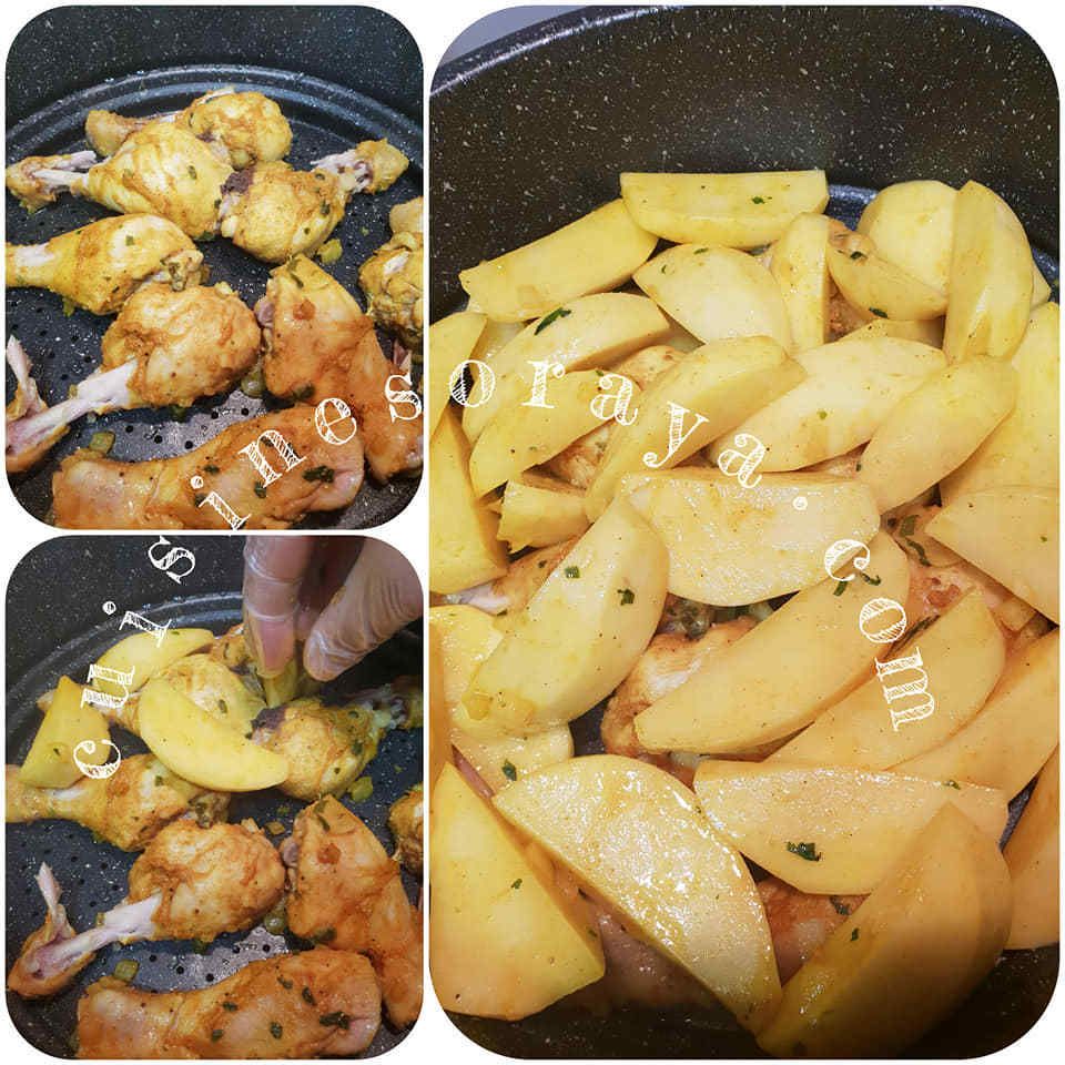 Poulet aux légumes à la vapeur