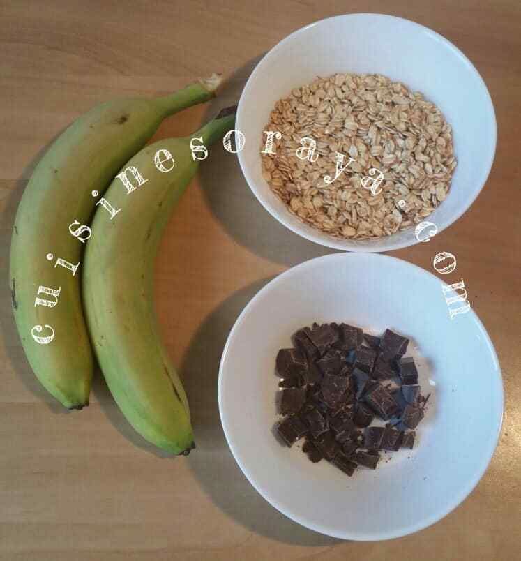 cookies bananes flocons d'avoine chocolat