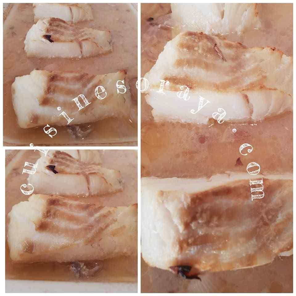 Poisson blanc au four avec sa sauce légère