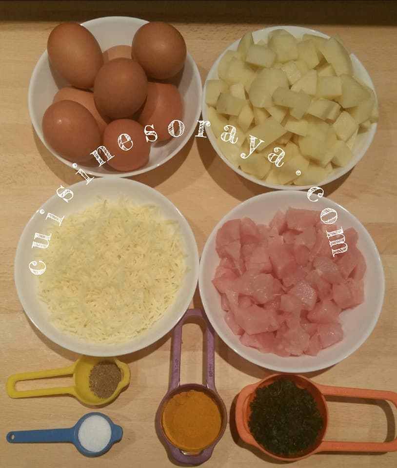 Quiche sans pâte aux poulet / Tajine Tunisien aux poulet