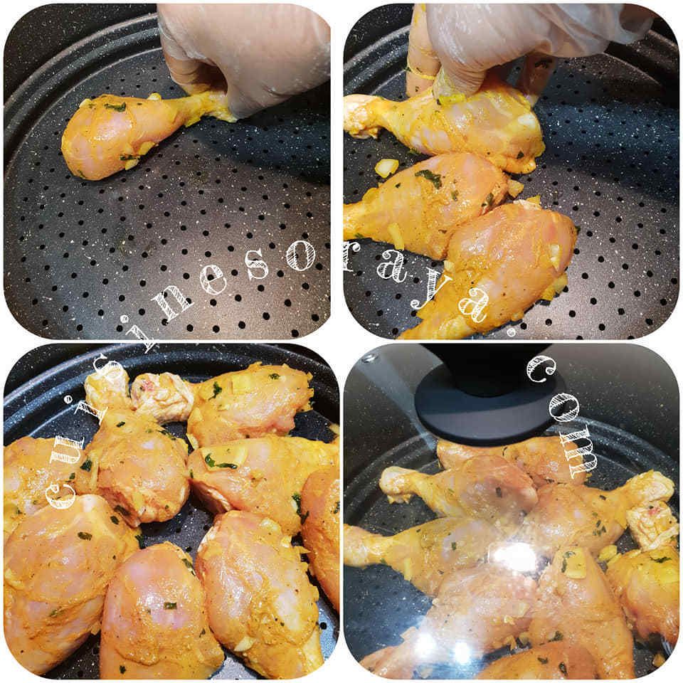 Poulet aux légumes à la vapeur