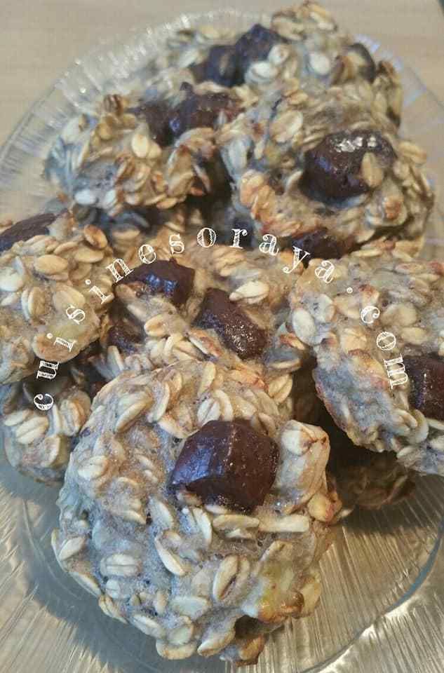 cookies bananes flocons d'avoine chocolat