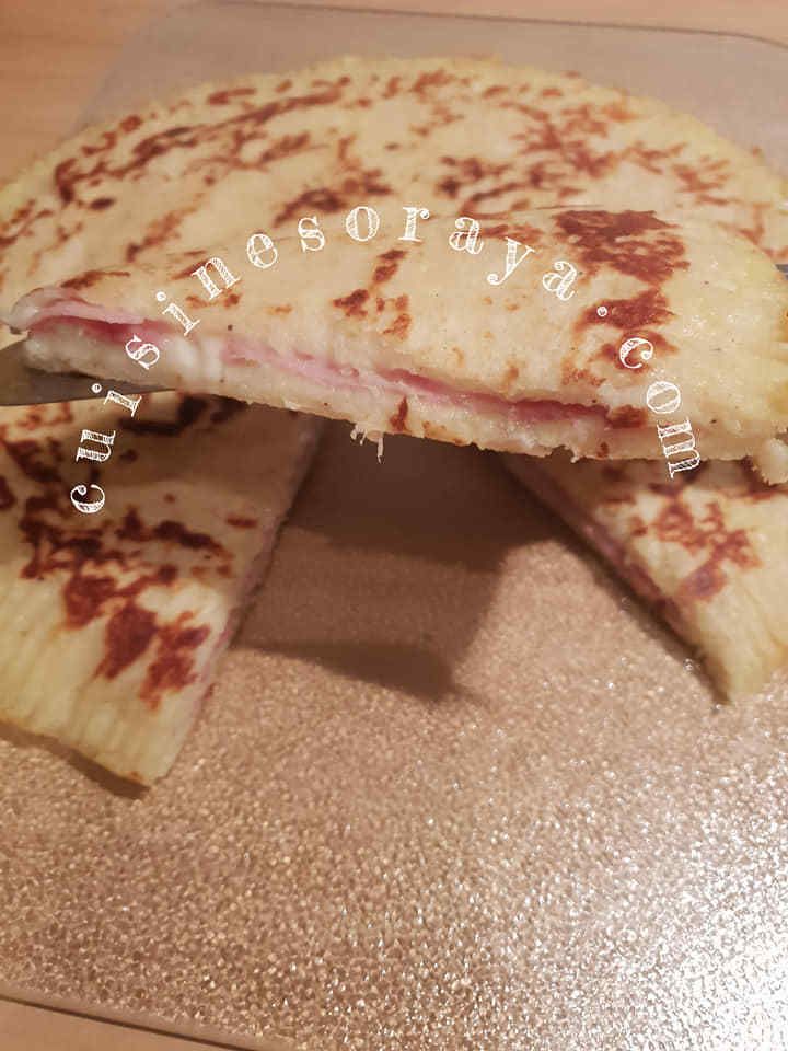 Galette de pomme de terre farcis au jambon de dinde-fromage