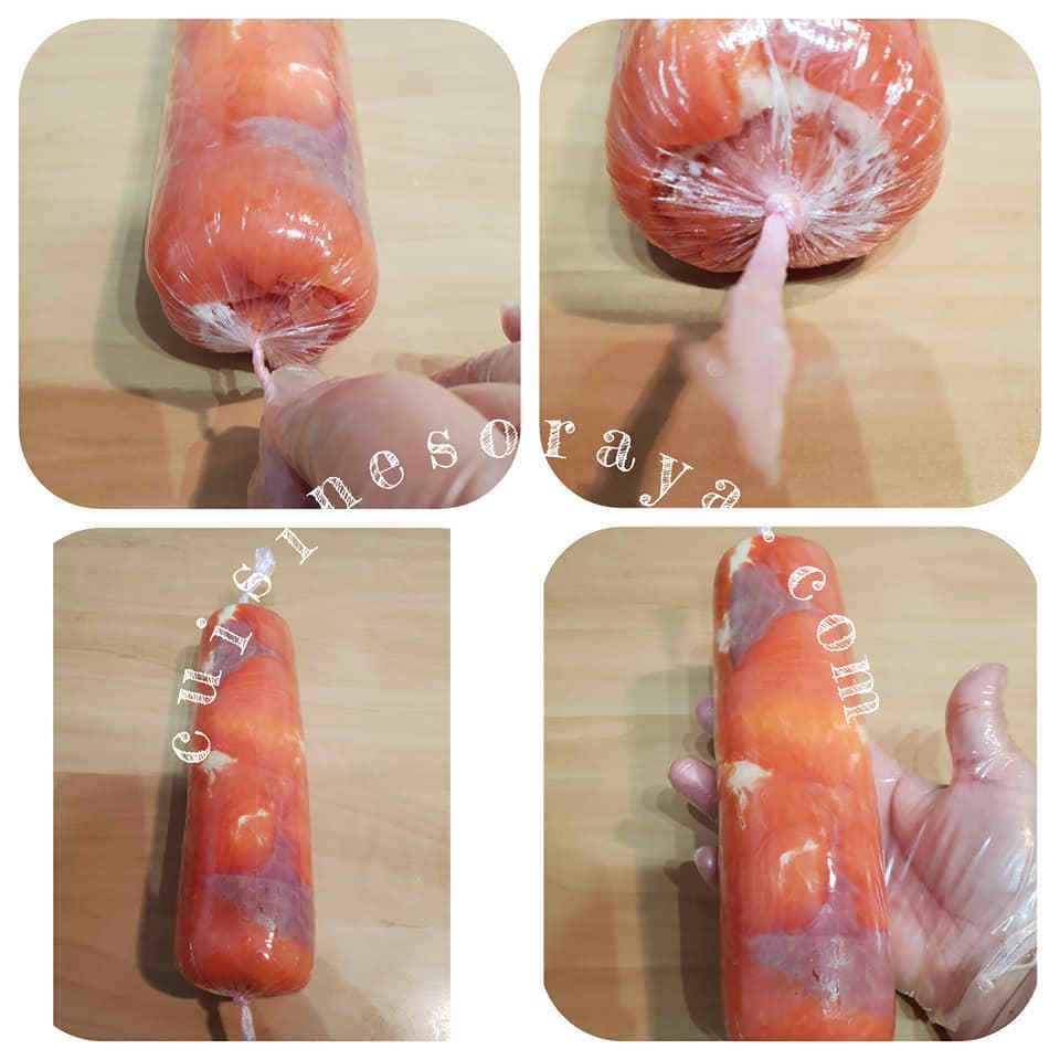 Rouleaux de saumon ou au poulet.