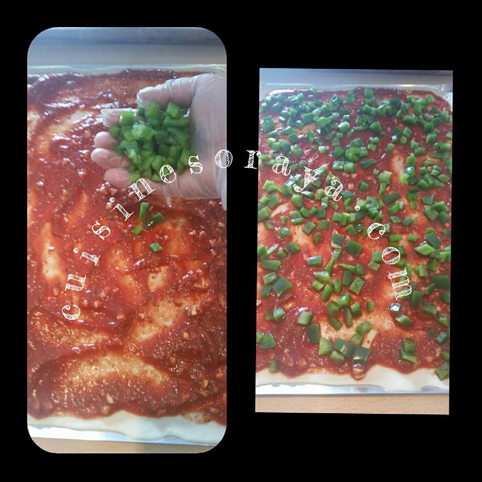Pizza maison 3 fromages et pizza thon, poivrons