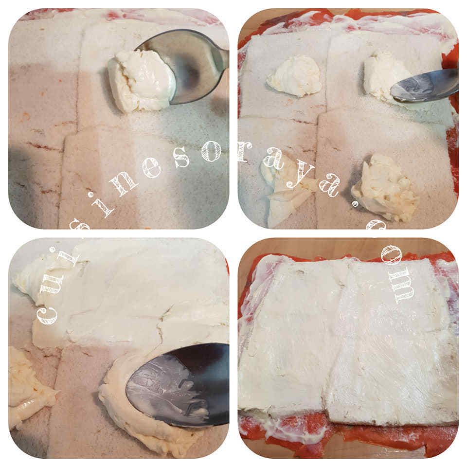 Rouleaux de saumon ou au poulet.
